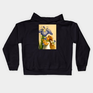 The little girl with the bouquet of lilies Kids Hoodie